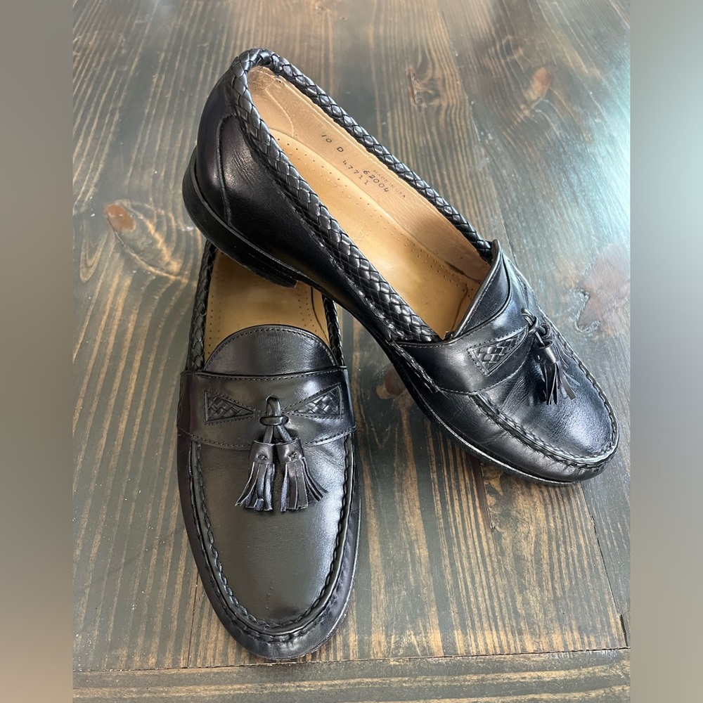 Allen Edmonds Maxfield Tassel Loafers Black Slip On Dress Shoes Sz 10 D